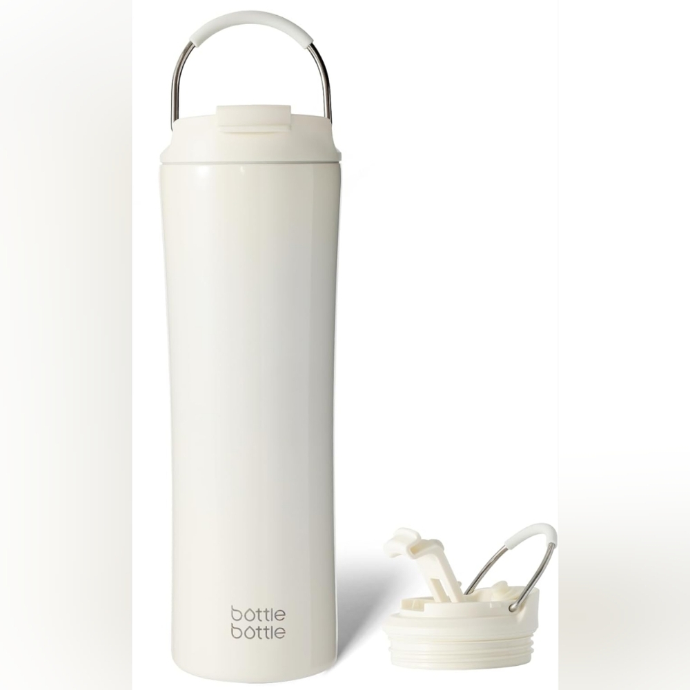 White Modern Drinkware Bottle with Matte Finish